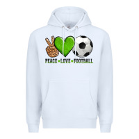 White peace love soccer Premium Hoodie - AdoDesignShop
