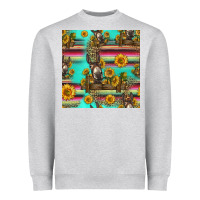 Heather Grey sunflowers donkey seamless pattern Heavyweight Sweatshirt - HRA Design Shop