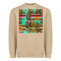 Mushroom sunflowers donkey seamless pattern Heavyweight Sweatshirt - HRA Design Shop