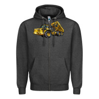 Charcoal Heather Articulated Hauler Zipper Hoodie - LillyAllenDesigns