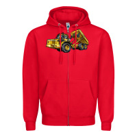 Red Articulated Hauler Zipper Hoodie - LillyAllenDesigns