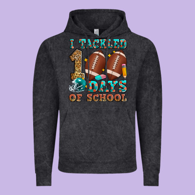 I Tackled 100 Days Of School American Football Vintage Hoodie Designed By Zillion Design Studio