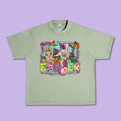 Easter Cross Background Urban Heavy Tee Designed By Barkaloodesign