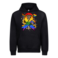 Black Pride ribbon Urban Hoodie - NancyCooperArtShop