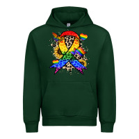Forest Green Pride ribbon Urban Hoodie - NancyCooperArtShop