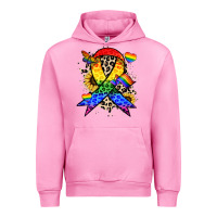 Fuchsia Pink Pride ribbon Urban Hoodie - NancyCooperArtShop