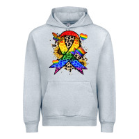 Heather Grey Pride ribbon Urban Hoodie - NancyCooperArtShop