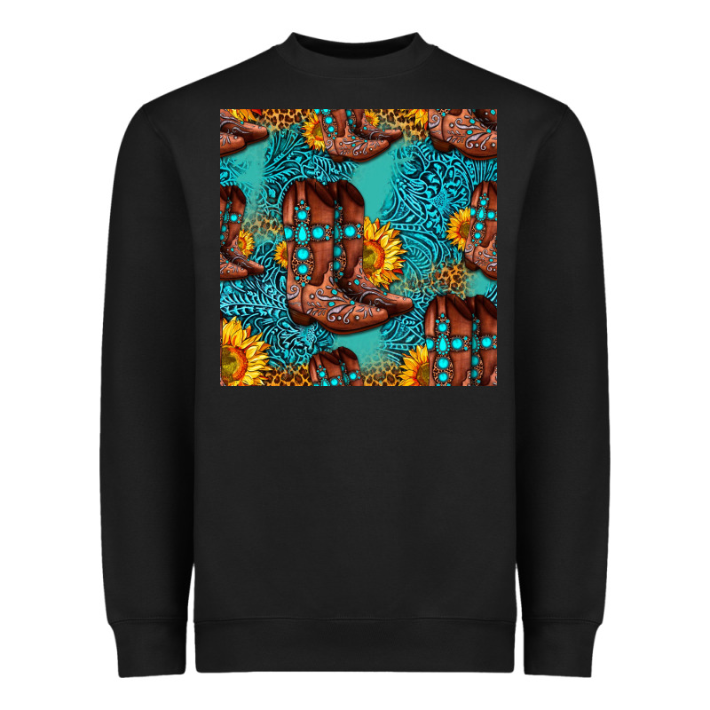 Western Boots Seamless Pattern Heavyweight Sweatshirt by HRA Design Shop | Teevron