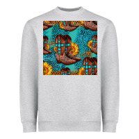 Heather Grey western boots seamless pattern Heavyweight Sweatshirt - HRA Design Shop
