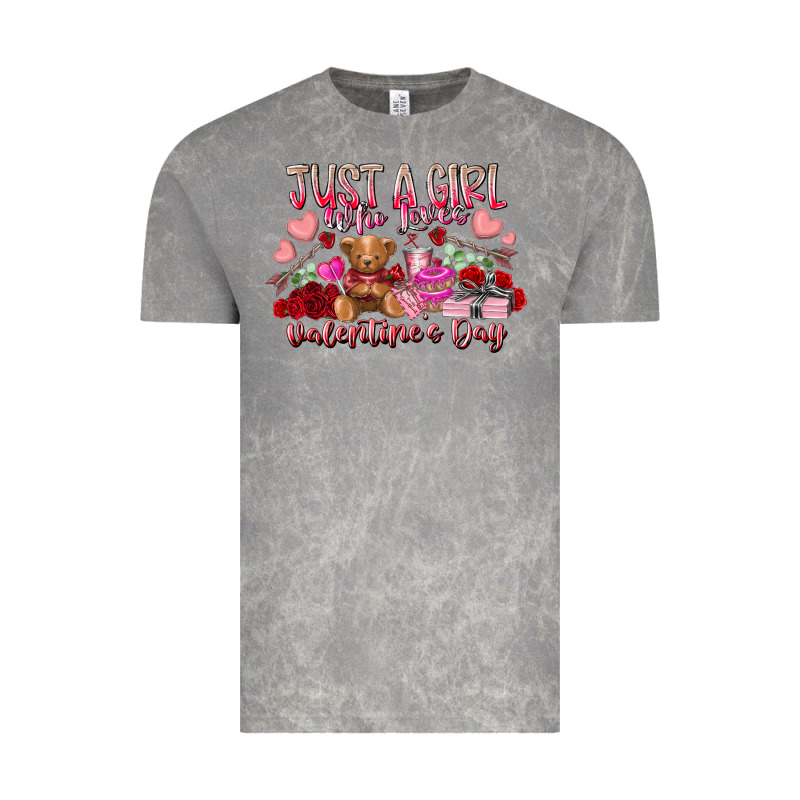 Just  Girl Who Loves Valentines Day Vintage Tee by RacoonDesign | Teevron