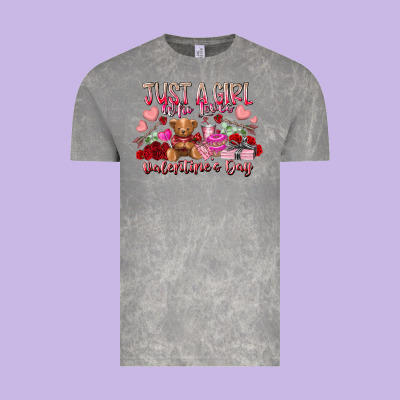 Just  Girl Who Loves Valentines Day Vintage Tee Designed By Racoondesign