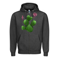 Charcoal Heather heart cactus Zipper Hoodie - Jasminsmagicworld