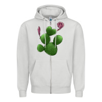 Dove Grey heart cactus Zipper Hoodie - Jasminsmagicworld