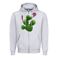 Heather Grey heart cactus Zipper Hoodie - Jasminsmagicworld