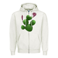 Oatmeal Heather heart cactus Zipper Hoodie - Jasminsmagicworld