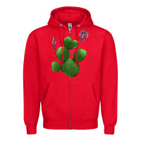 Red heart cactus Zipper Hoodie - Jasminsmagicworld