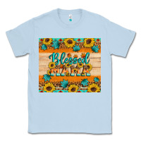 Dusty Blue Blessed mama Classic Tee - Artiststas