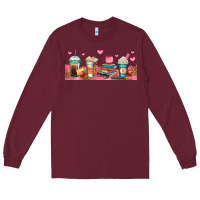 Burgundy teacher fuel coffee cups Long Sleeve Tee - Jasminsmagicworld