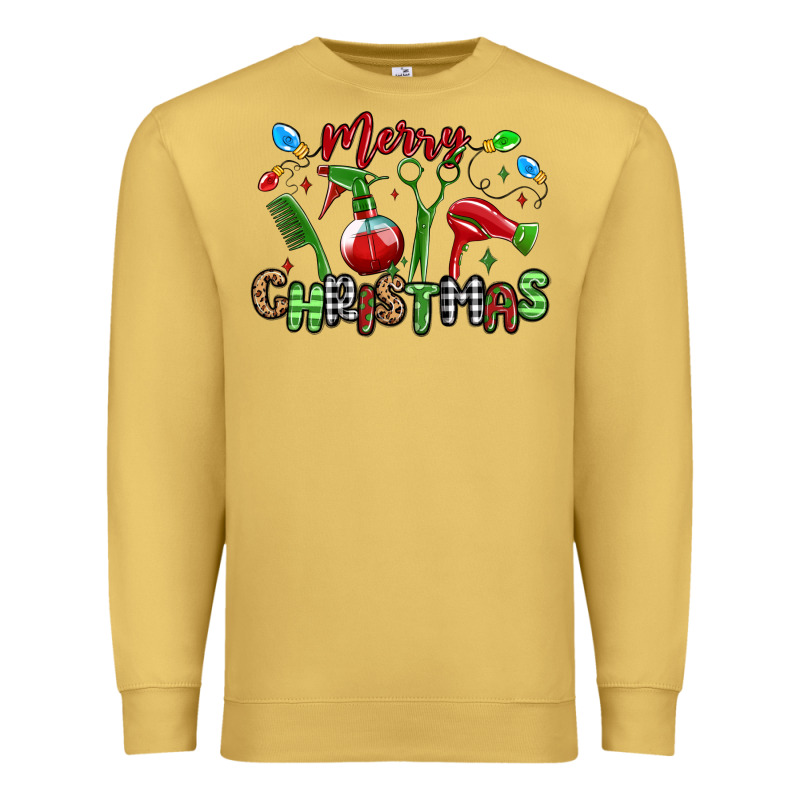 Merry Christmas Hair Dresser Premium Sweatshirt by MaliasSmallBusiness | Teevron