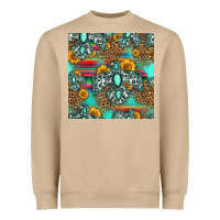 Mushroom western turquoise thunderbird seamless pattern Heavyweight Sweatshirt - HRA Design Shop