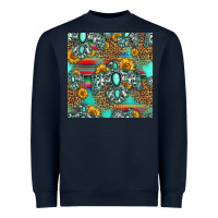 Western Turquoise Thunderbird Seamless Pattern Heavyweight Sweatshirt | Teevron