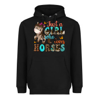 Black just a girl who loves horses Heavyweight Hoodie - NancyCooperArtShop