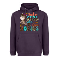 Plum just a girl who loves horses Heavyweight Hoodie - NancyCooperArtShop