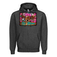 Charcoal Heather be mine valentine's day cow Zipper Hoodie - Jasminsmagicworld