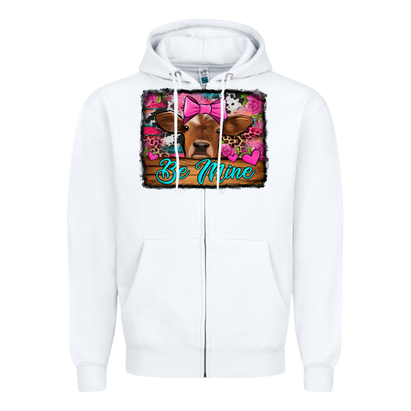 Be Mine Valentine's Day Cow Zipper Hoodie by Jasminsmagicworld | Teevron
