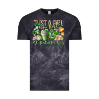 Cloud Black Just a Girl who Loves Saint Patrick's Day Vintage Tee - RacoonDesign