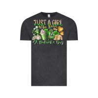 Vintage Black Just a Girl who Loves Saint Patrick's Day Vintage Tee - RacoonDesign