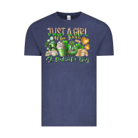 Vintage Denim Just a Girl who Loves Saint Patrick's Day Vintage Tee - RacoonDesign