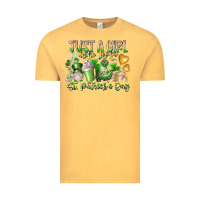 Vintage Mustard Just a Girl who Loves Saint Patrick's Day Vintage Tee - RacoonDesign