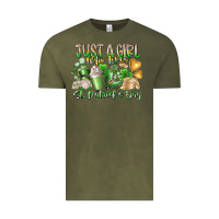 Vintage Olive Just a Girl who Loves Saint Patrick's Day Vintage Tee - RacoonDesign