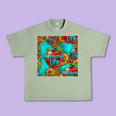 Teacher Apple Seamless Pattern Urban Heavy Tee Designed By Hra Design Shop