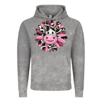 Cloud Rock pink leopard sunflower cow Vintage Hoodie - RanaPortraitStore