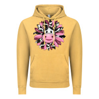 Vintage Mustard pink leopard sunflower cow Vintage Hoodie - RanaPortraitStore