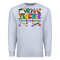Heather Grey teacher crayons kids caffeine Premium Sweatshirt - NancyCooperArtShop