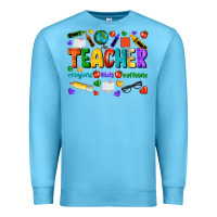 Ocean Blue teacher crayons kids caffeine Premium Sweatshirt - NancyCooperArtShop