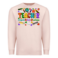 Pale Pink teacher crayons kids caffeine Premium Sweatshirt - NancyCooperArtShop