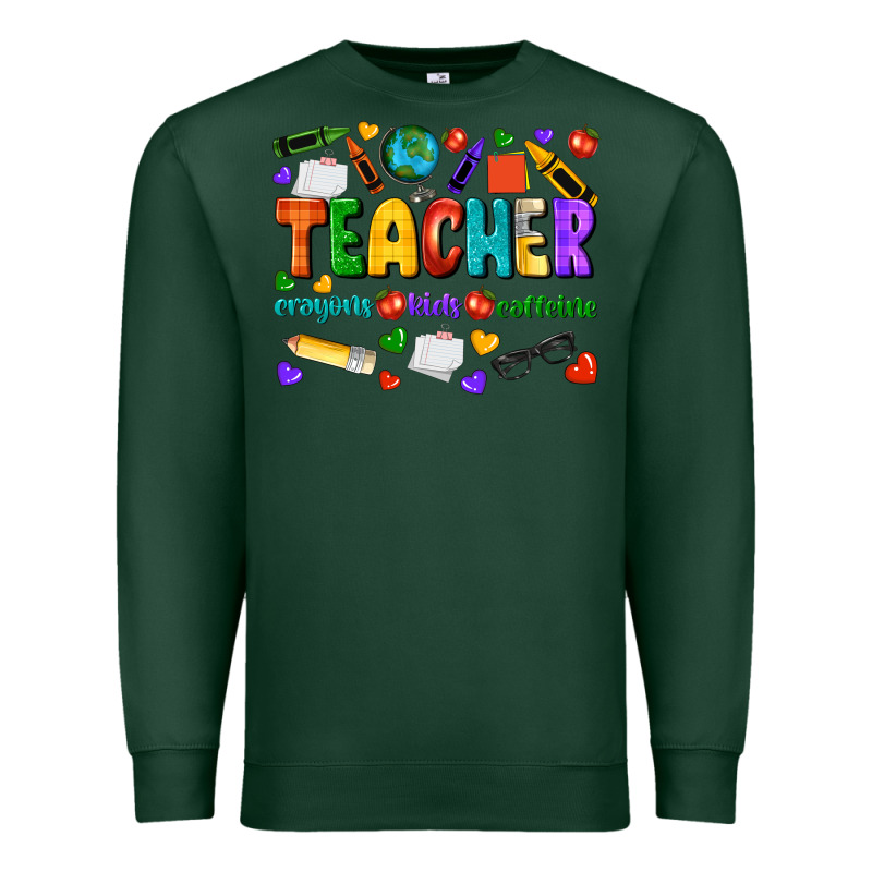 Teacher Crayons Kids Caffeine Premium Sweatshirt by NancyCooperArtShop | Teevron