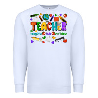 White teacher crayons kids caffeine Premium Sweatshirt - NancyCooperArtShop