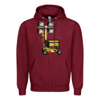 Burgundy Towable Light Towers Zipper Hoodie - LillyAllenDesigns