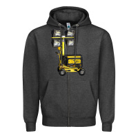 Charcoal Heather Towable Light Towers Zipper Hoodie - LillyAllenDesigns