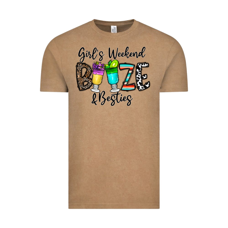 Girl's Weekend Booze & Besties Vintage Tee by CowhideDigitalArt | Teevron