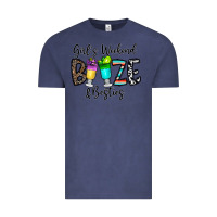 Vintage Denim girl's weekend booze & besties Vintage Tee - CowhideDigitalArt