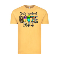 Vintage Mustard girl's weekend booze & besties Vintage Tee - CowhideDigitalArt