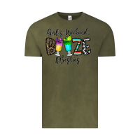 Vintage Olive girl's weekend booze & besties Vintage Tee - CowhideDigitalArt