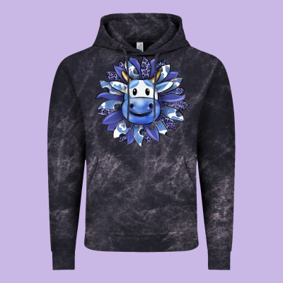 Blueberry Milkshake Cow Sunflower Vintage Hoodie Designed By Ranaportraitstore