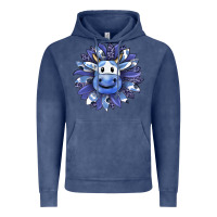 Vintage Denim blueberry milkshake cow sunflower Vintage Hoodie - RanaPortraitStore